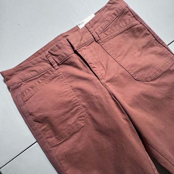 NWT Old Navy Mid Rise Pixie Chino Side Stripe Pixie Ankle Pants Amelia Rose Sz4 - Picture 4 of 11